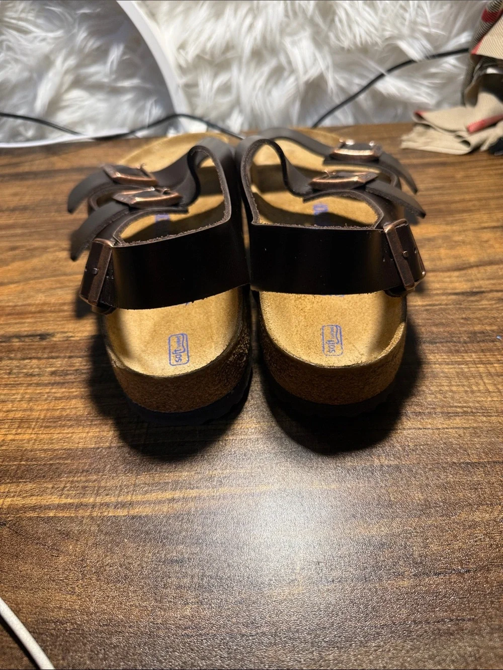 Birkenstock Kids Dark Brown Double Buckle Sandals
